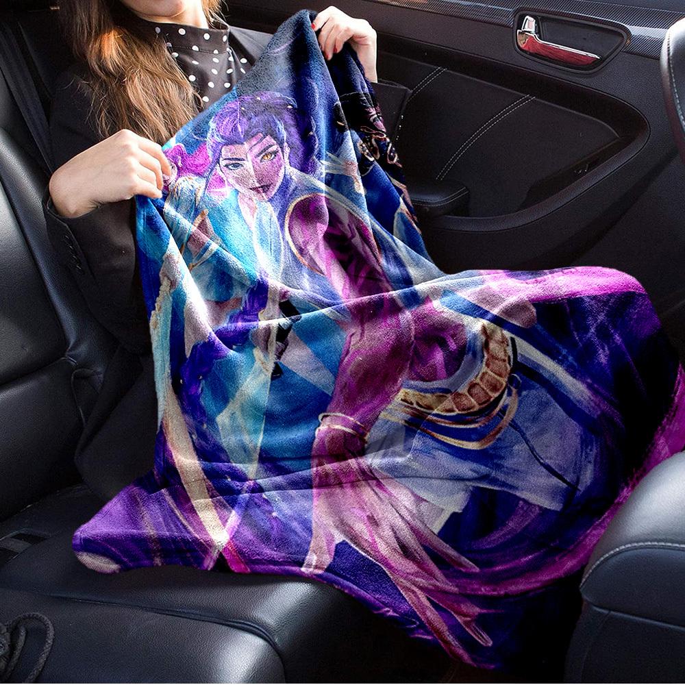K-POP Anime Girls Group Four Seasons Soft Warm Blanket All-Season Thick Knit Polyester Bedspread for Bed, Camping, Travel Perfect Gift