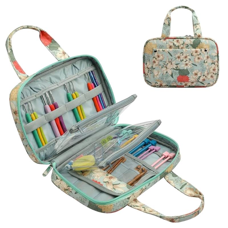 Crochet Hook Case Crotchet Needle Hook Organiser Knitting Needle Case Handheld Crochet Hook Bag for Knitting Accessories