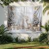 2D Christmas Window Backdrop Winter Reindeer Photography Background