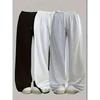 Sporty Style Ladies Casual Wide Leg Pants Elastic Waistband Loose Medium Stretch Fabric Machine Washable Ankle Pants