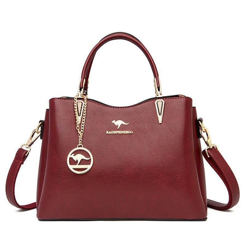 Chic Retro European American Womens Tote Bag In Versatile Khaki Color Large Size