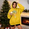 Damen Weihnachtsdruck Kapuzenpullover Lässiger Pullover für Feiertage Winterbekleidung