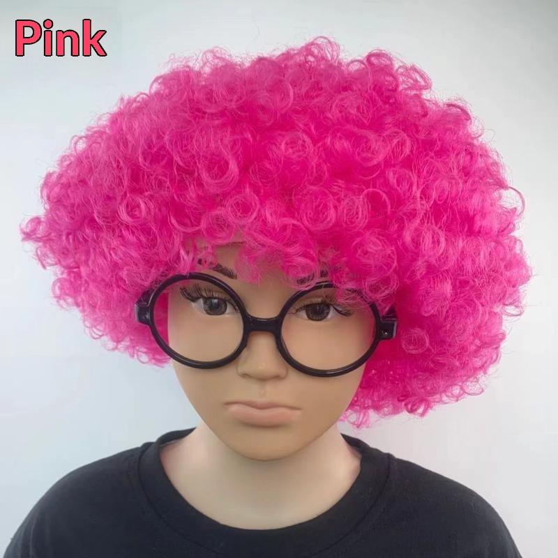 Gift Various Coloured Props Clown Cosplay Football Fans Black Afro Curly Wig Synthetic Wigs Curly Hair Children/Adults Dressing