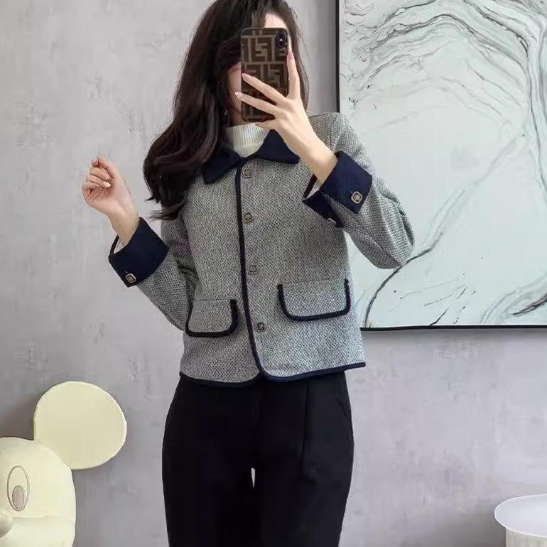 Korean Autumn Women's Petite Jacket - Chic Niche French Style Short Coat