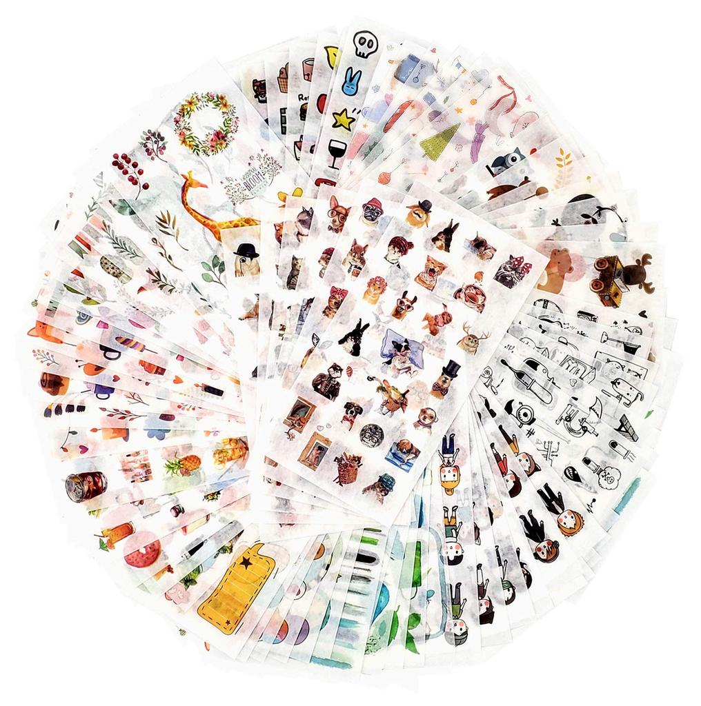 Decorative Sticker Pack for 72 12 Assorted Washi Decorative Adhesive Graffiti Patches Adults 1500+ Designs, Sheets, Themes, Stickers, Stickers,