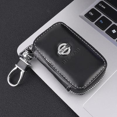 Mini Leather Car Key Case Cover Bag Protect Accessory For 350Z 370Z Altima Qashqai Serena Sylphy X-Trail Livina MARCH