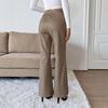 YYFS Women's Fashion Casual Plaid Print High Waist Trousers Pants & Capris