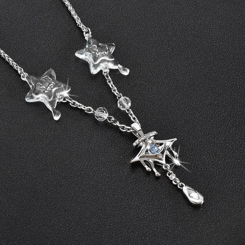 Geometric Crystal Exquisite Star Necklace For Trendy Individuals In 2023 Autumn