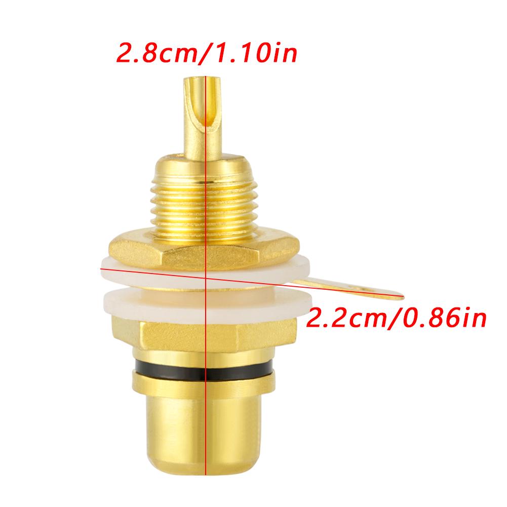 10pcs Gold Plated RCA Jack Terminal Female Socket HIFI Audio Connector (Black)