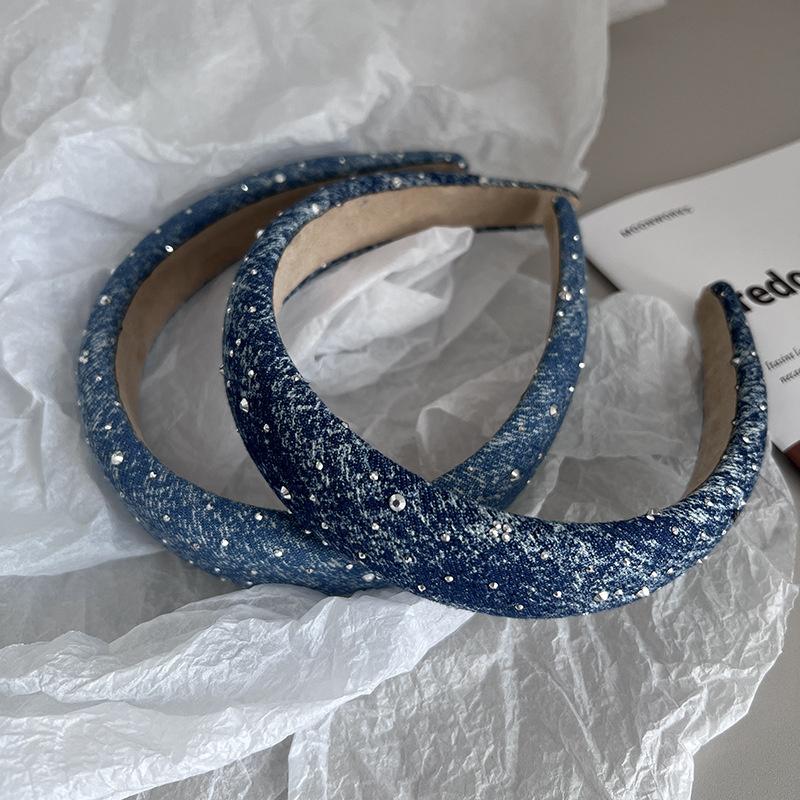 Fashion Women's Denim Headband with Sponge Padding for Lady Girls Hair Hoop Accessories