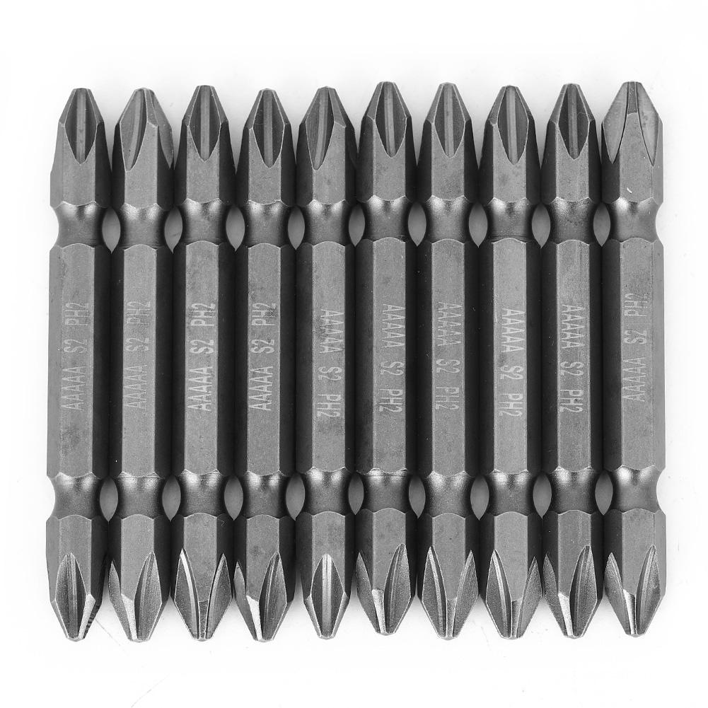 10Pcs Double End   Screwdriver Bit     Alloy Steel Magnetic Hand Tool 65mm