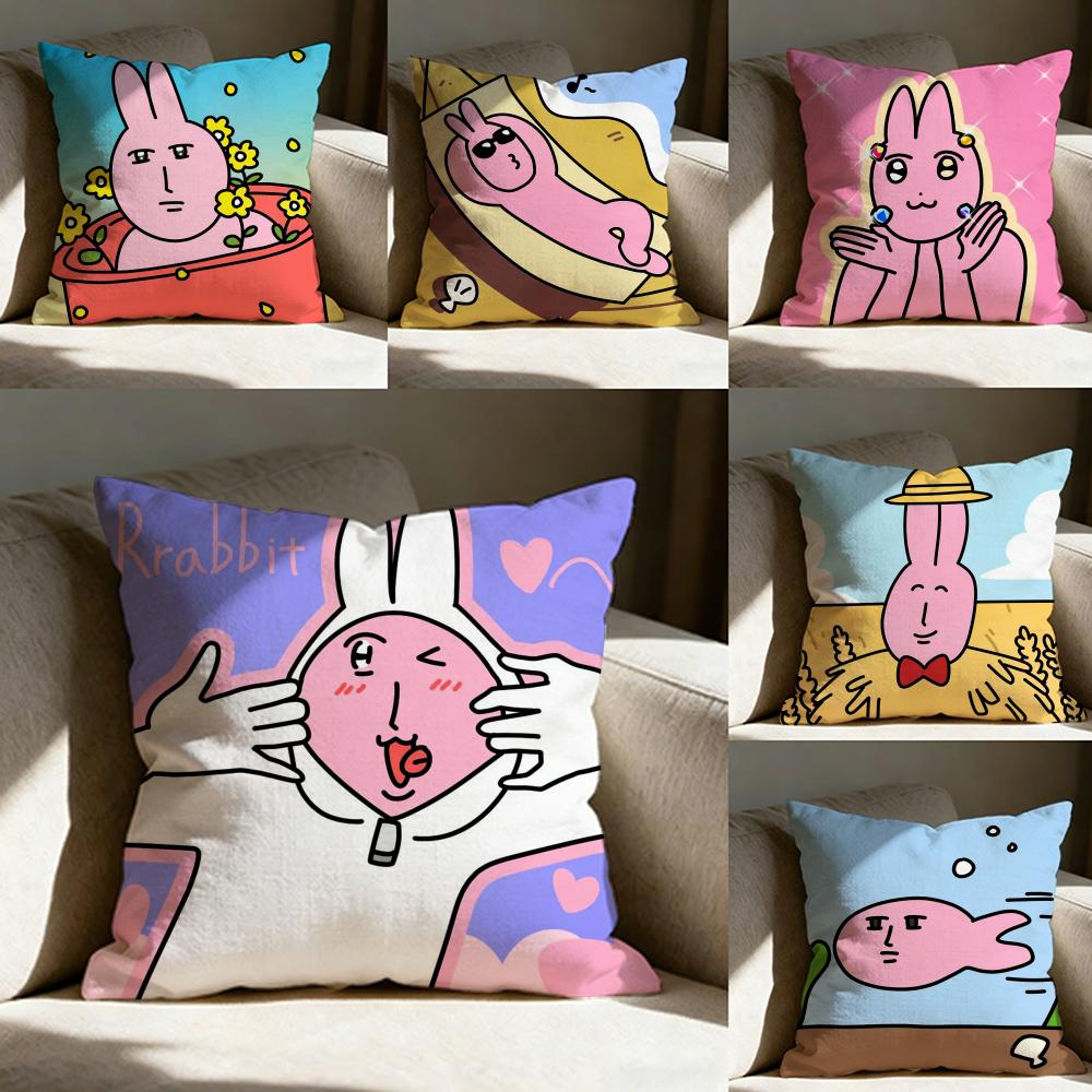 My Friend Rrabbit Cute Pillow Case Pillowcase Doublesided Printed Sofa Cushion Bedroom Headboard Pillow