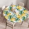 Round Table Cover Protector Elastic –Floral Print Fitted Tablecloth Waterproof,Elastic Edge Round Table Cloth for Dining Kitchen