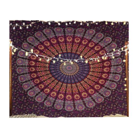Böhmische Wandteppich, Wandbehang Teppich, Indischer Kreis Muster Teppich für Studentenwohnheim Schlafzimmer Wohnzimmer Wandkunst Fotografie Hintergrund