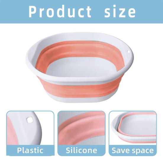 Foldable Wash Basin Plastic Portable Pool Foot Bath Basin Kitchen Fruit Vegetable Washing Basin Footbath Tub Camping Laundry Car Wash Basin