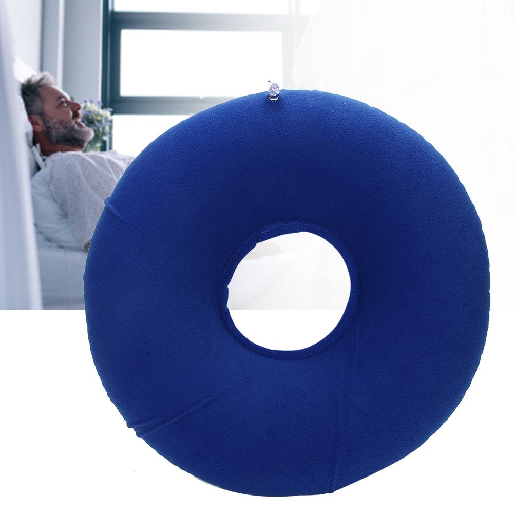 Anti Bedsore Cushion Round Shape Breathable Inflatable Cushion for Bedridden Patient (Blue)