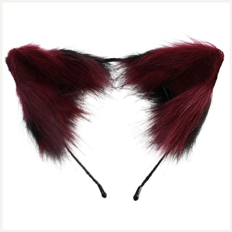 Fell-Tierohren-Stirnband für Katze Fell-Cosplay-Tier Lilota Kopfbedeckung Haare