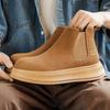 Winter/Autumn Chelsea Boots British Style Women Shoes Genuine Leather Shoes for Women Retro Carved Boots Round Toe Ankle Boots