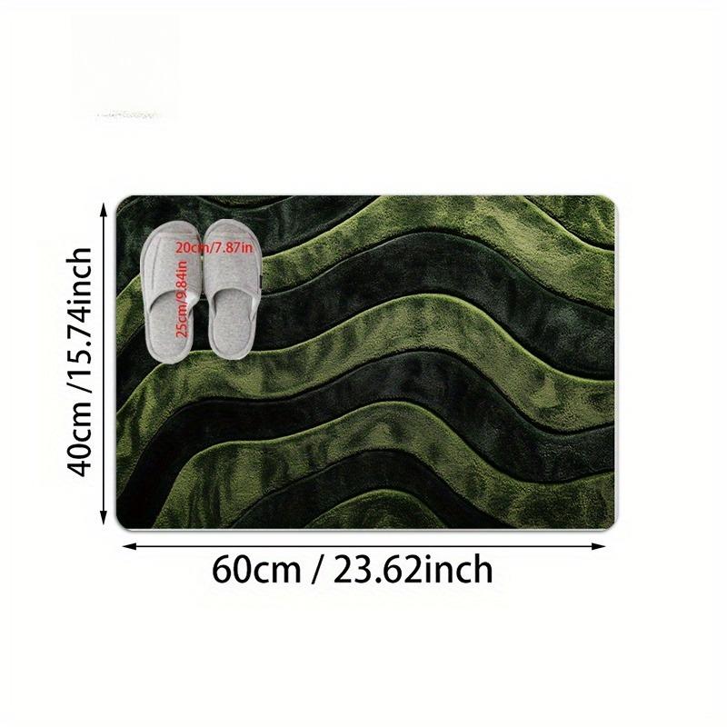 Tappeto Rettangolare a Strisce Verdi – Morbido Tappetino da Bagno Antiscivolo in Microfibra per Bagno, Soggiorno, Camera da Letto e Ingresso, Regalo Ideale