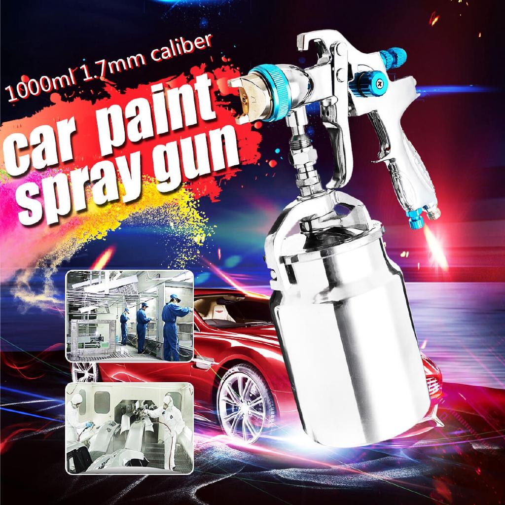 H887 1.7mm 1000ML Professional Gravity Feed Spray Gun Airbrush Nail Kit Stainless Steel Nozzle Auto Cars Painting Pain