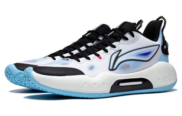 Li Ning YuShuai Team Lightweight Cushioning Slip Resistant Low Top Basketball Shoes Men's White Black ABPT039-1