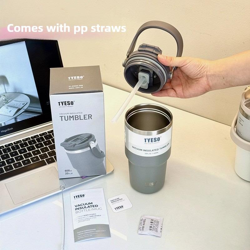 Tyeso Edelstahl Kaffeebecher Kalt und Heiß Doppelwandig Isoliert Becher Tumbler Thermo Wasserflasche Auto Reisebecher Vakuumbecher