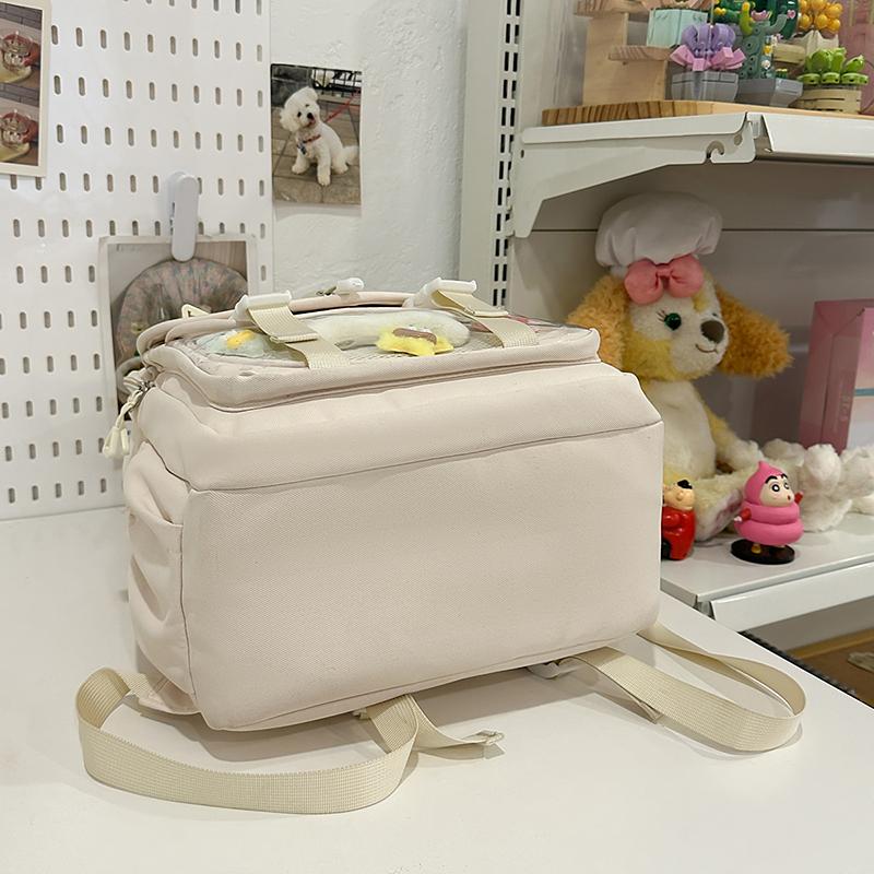 Letter Print Women's Backpack Large Capacity Computer Backpack Color Block Student Schoolbag