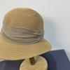 Straw Hat Women's Summer Big Brim Versatile Sunscreen Visor Pleated Seaside Straw Hat Face Covering Sun Hat