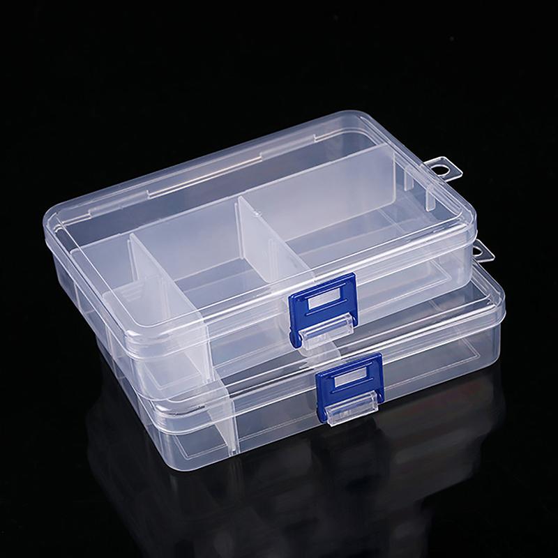 Caja de Almacenamiento de Plástico Transparente Contenedor para Joyas para Pendientes Anillos Collares Caja