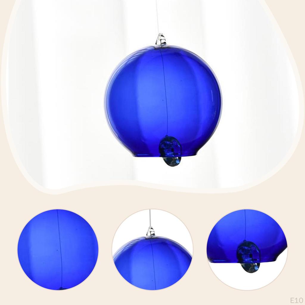 Campanella a Vento Giapponese Decorativa in Vetro, Alta 6,5 cm, Accessorio Multifunzionale, Apertura Diametro 4 cm per