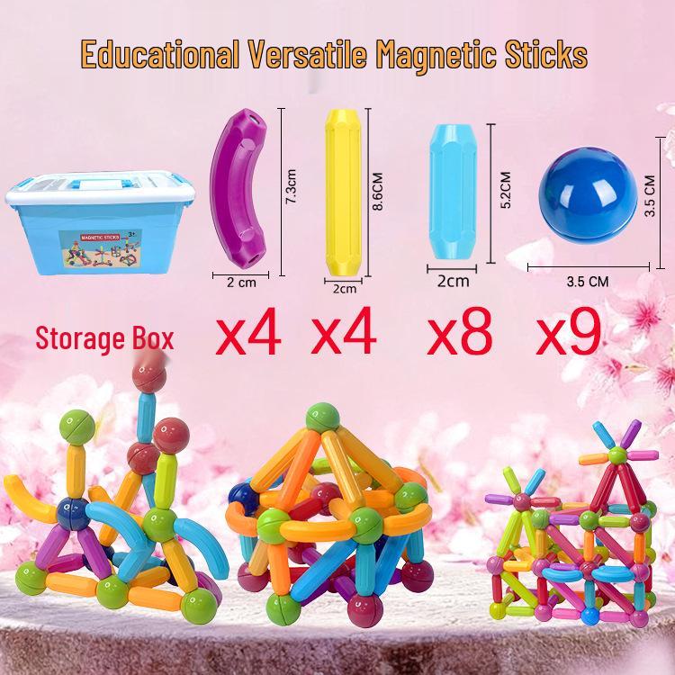 Magnetic Sticks Educational Toys: Large Particle Blocks for Early Childhood Learning and Assembly