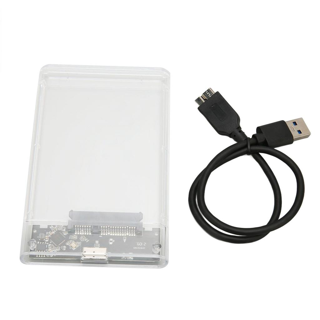 2.5in Transparent HDD Enclosure Portable Plug and Play 2.5in SATA Serial USB3.0 5Gbps Transparent
