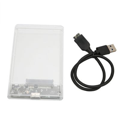 2.5in Transparent HDD Enclosure Portable Plug and Play 2.5in SATA Serial USB3.0 5Gbps Transparent