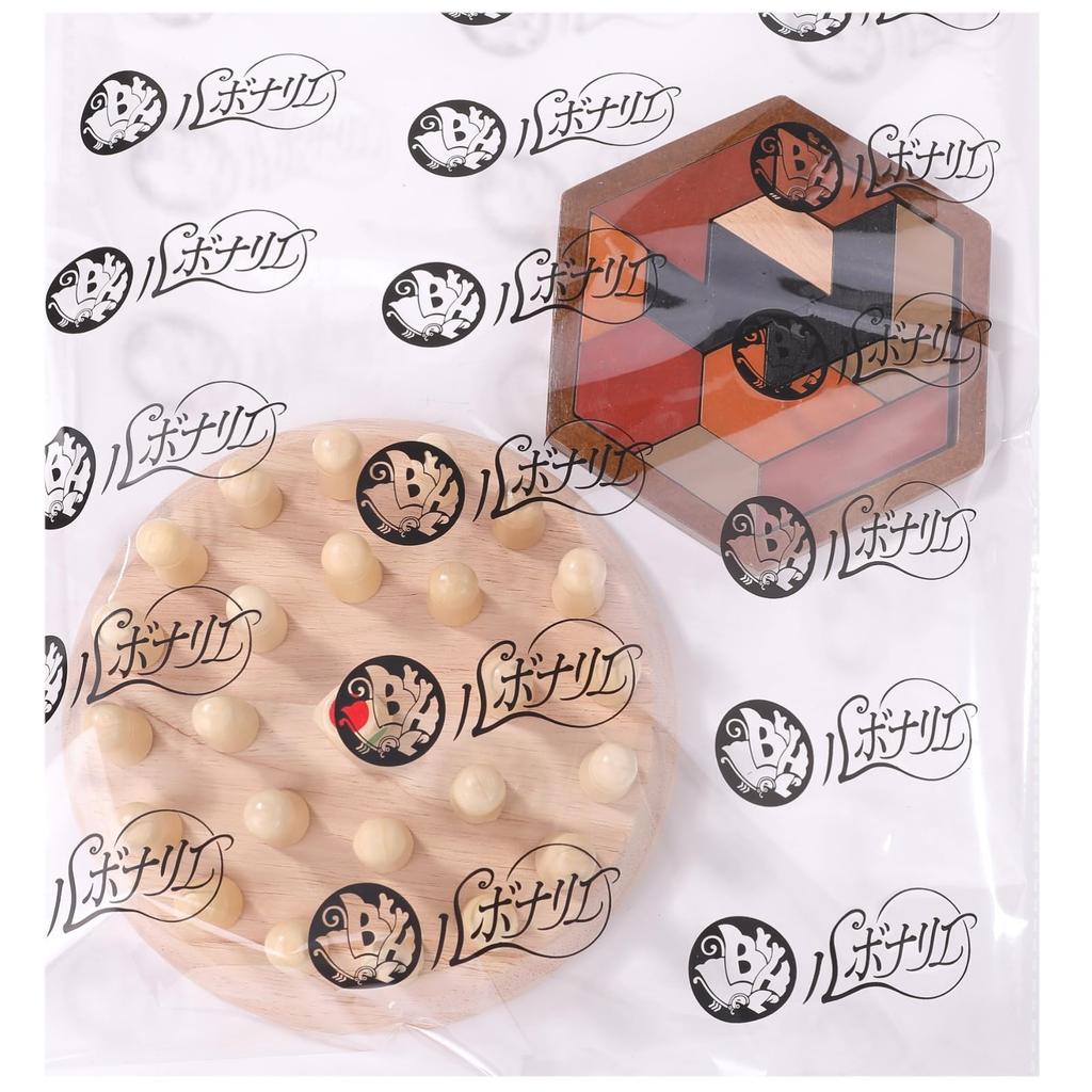 lubonarie Wooden Puzzle & Memory Game 2-Piece Set for Brain Training and Rehabilitation Brown