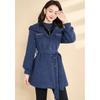 Women's Designer Faux Two-Piece Hooded Woolen Coat