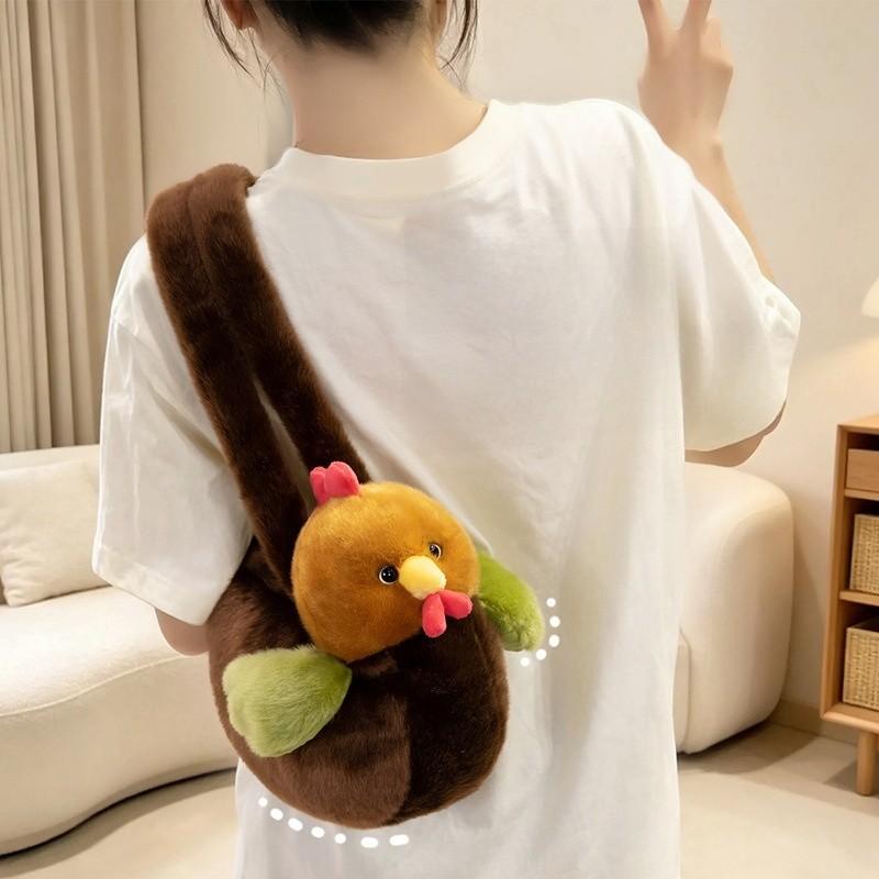 Creative Cute Chicken Backpack With Plush Toy For Kids And Adults