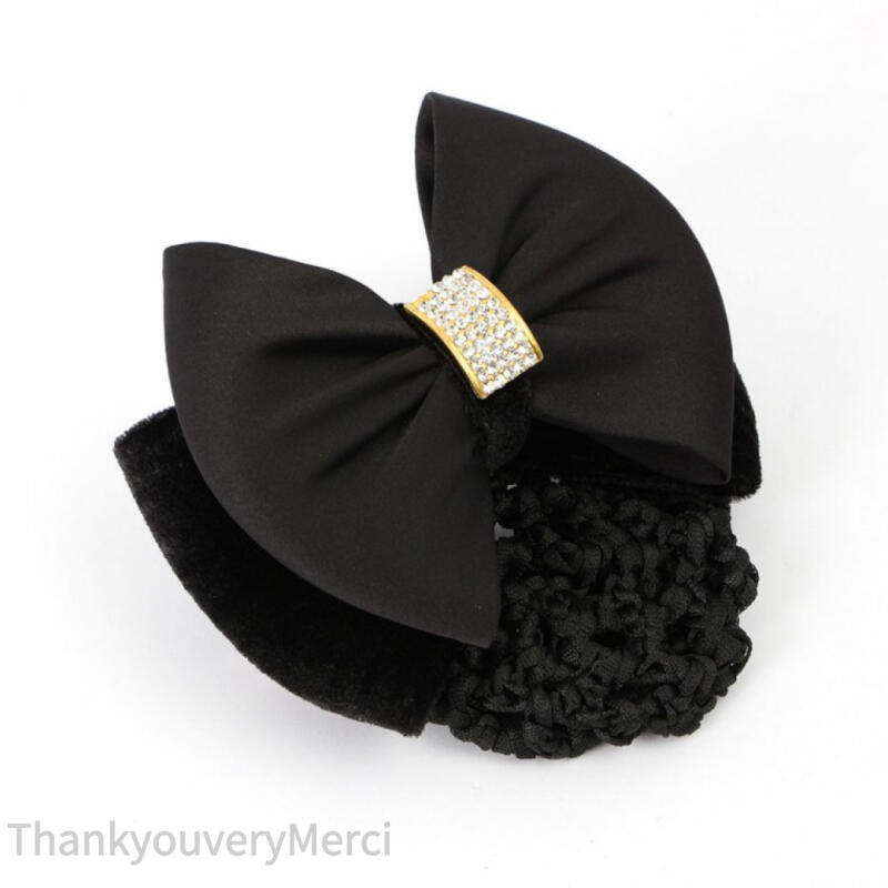 Black Ribbon Nurse Hair Net Flight Attendant Interview Hair Net Hairpin