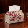 1pc Elegant Orchid Print Tissue Box Holder - Durable Fabric Tissue Dispenser with Orchid Flower, Decorative Suitable for Kitchen, Living Room, Bedroom