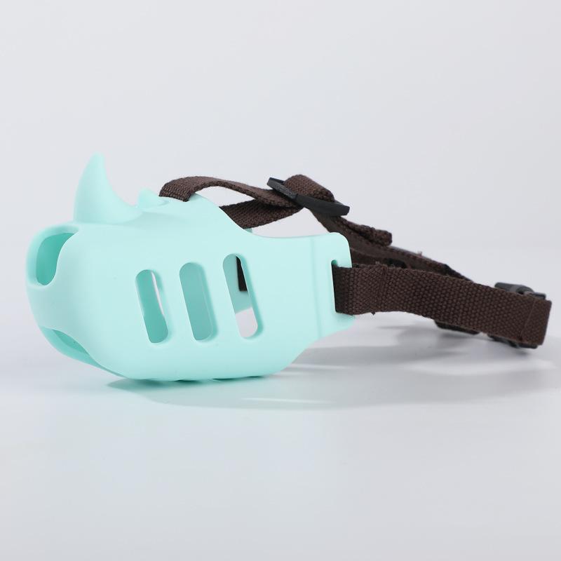 Rhinoceros shaped, medium to large dog mouth cover, pet dog mouth cover, silicone pet mouth cover, anti bite, anti barking, anti eating