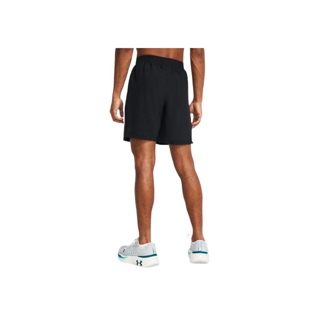 Under Armour Logo Print Lace-Up Quick-Dry Mid-Waist Casual Shorts Men Bottoms Black 1382622-001