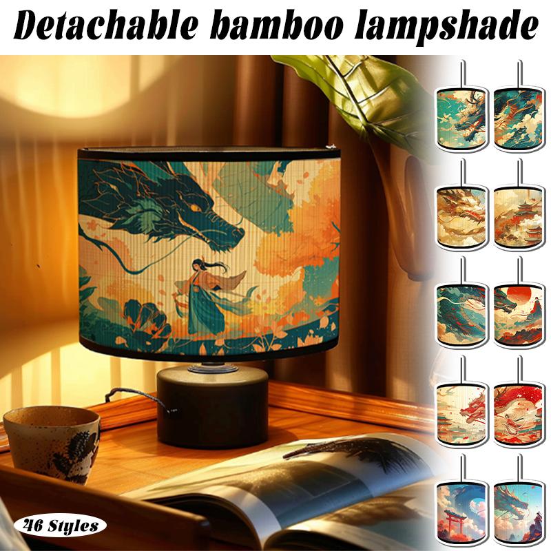 Japanese Style Lamp Shade Bamboo Art Light Cover Bar Cafe Homestay Restaurant Decor Chandelier 30cm Home Bedside Wall Lamp Cover