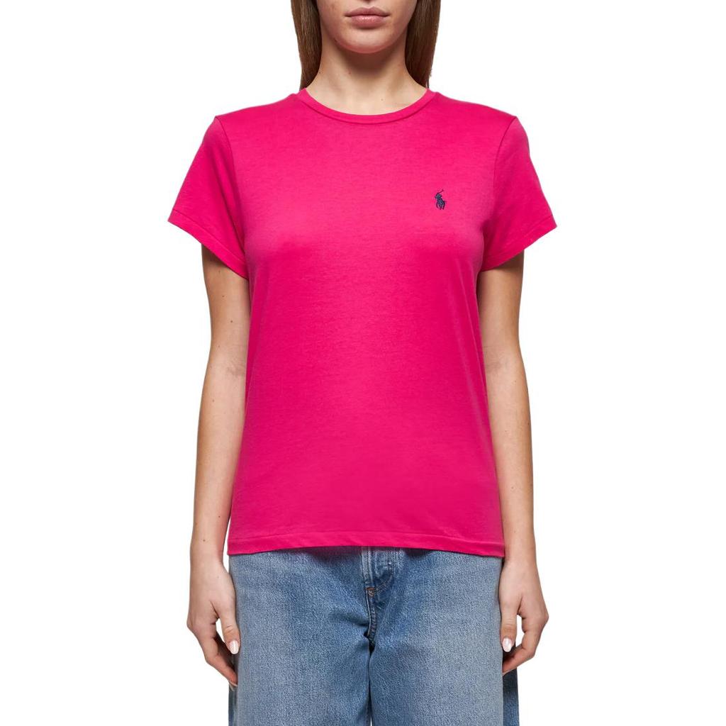 T-shirt da Donna Girocollo Manica Corta con Logo Polo Ralph Lauren T-shirt Fluorescent-Pink 211898698-031