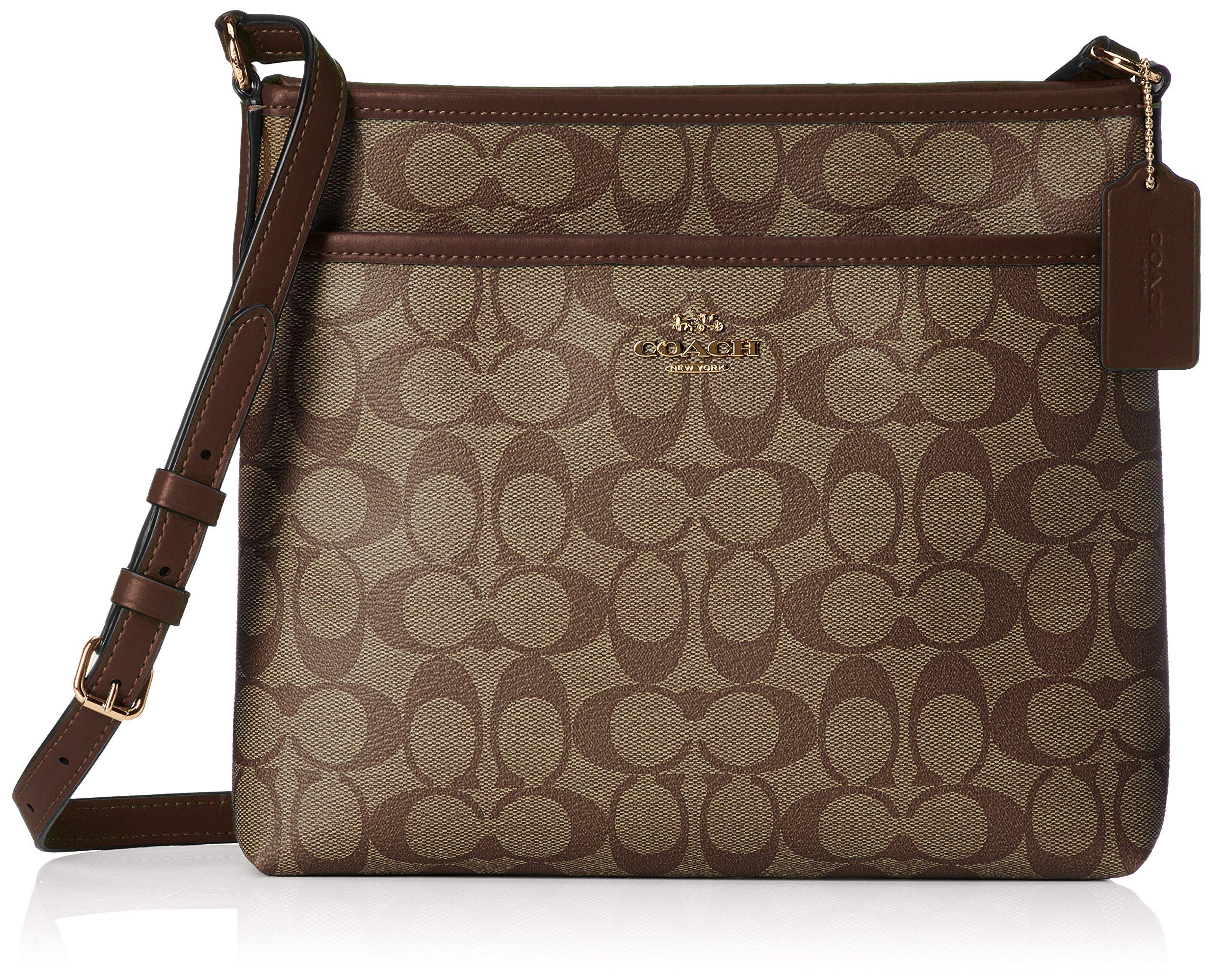 

Shoulder Bag F29210 Signature Sacoche PVC Leather [Coach] Khaki/Saddle [Item]