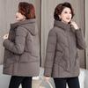 2025 Winter New Plus-size Women's Cotton Jacket High-end Embroidered Short Hooded Cotton Jacket