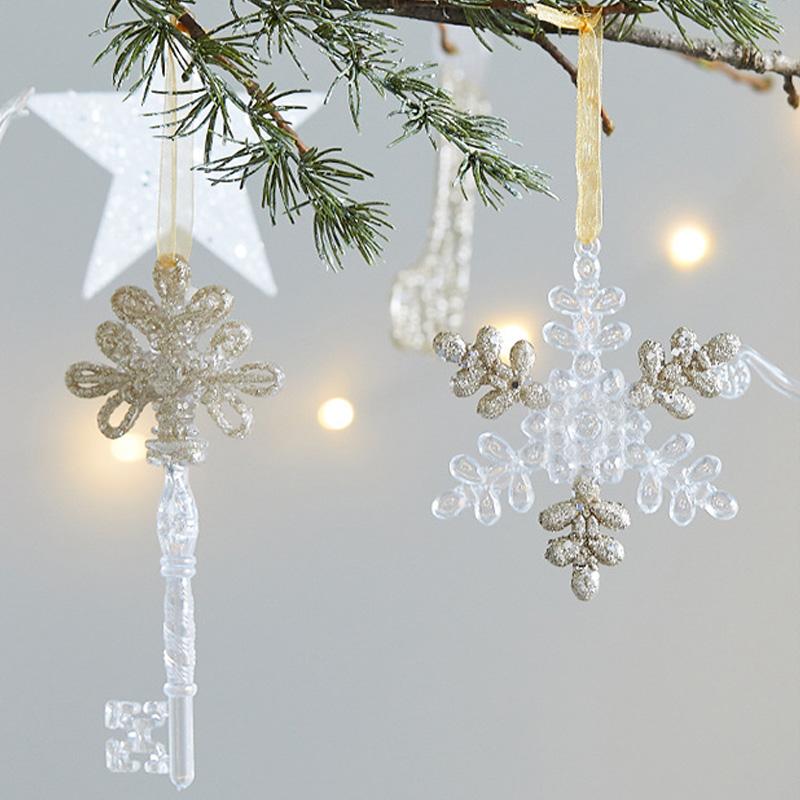 Christmas Decorations Glitter Snowflake Angel Xmas Tree Pendant Hanging Ornaments Christmas Navidad New Year Home Decor Gift