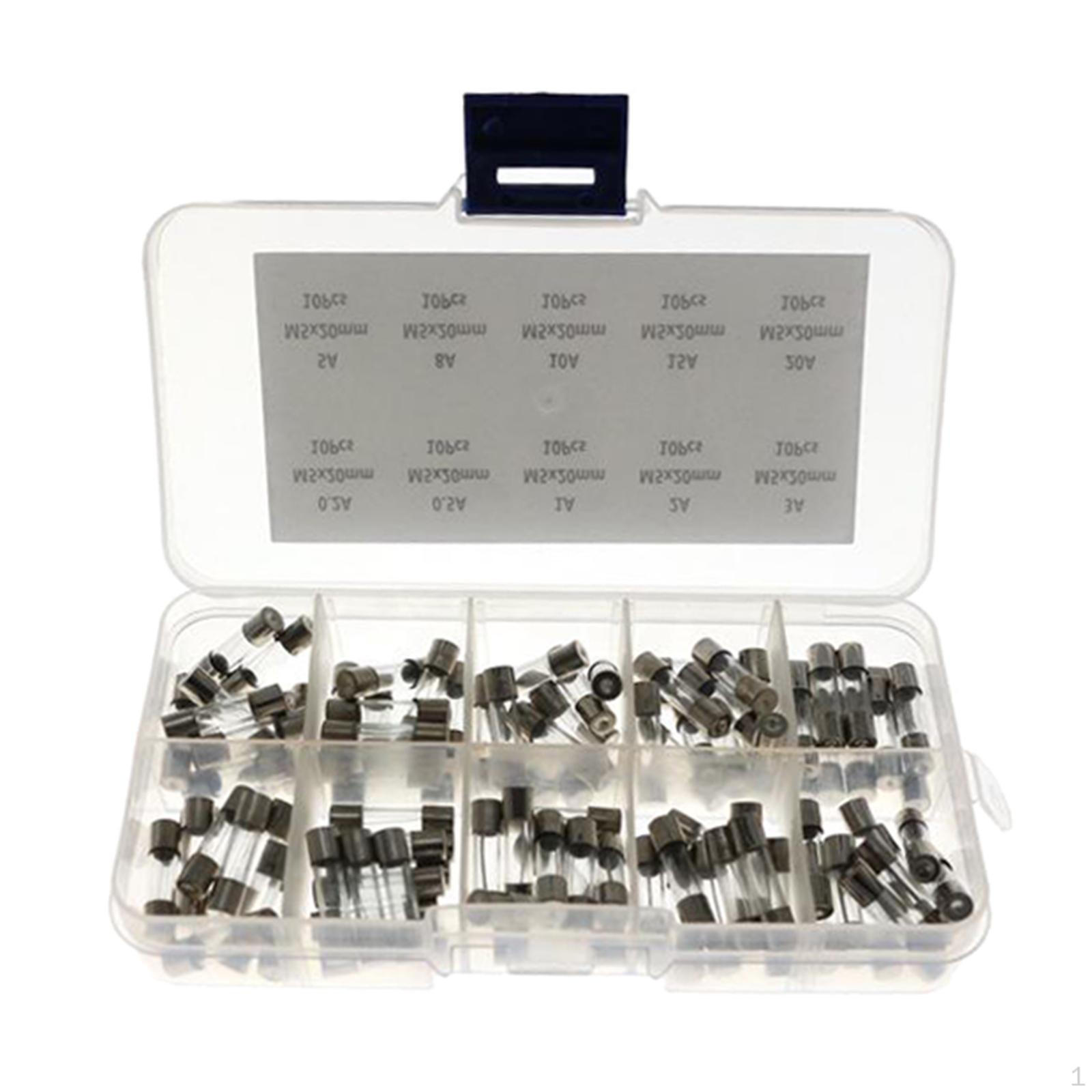 

100pcs 1A 5V Quick Blow Fusing Glass 5X20mm Assortment with Storage Box
