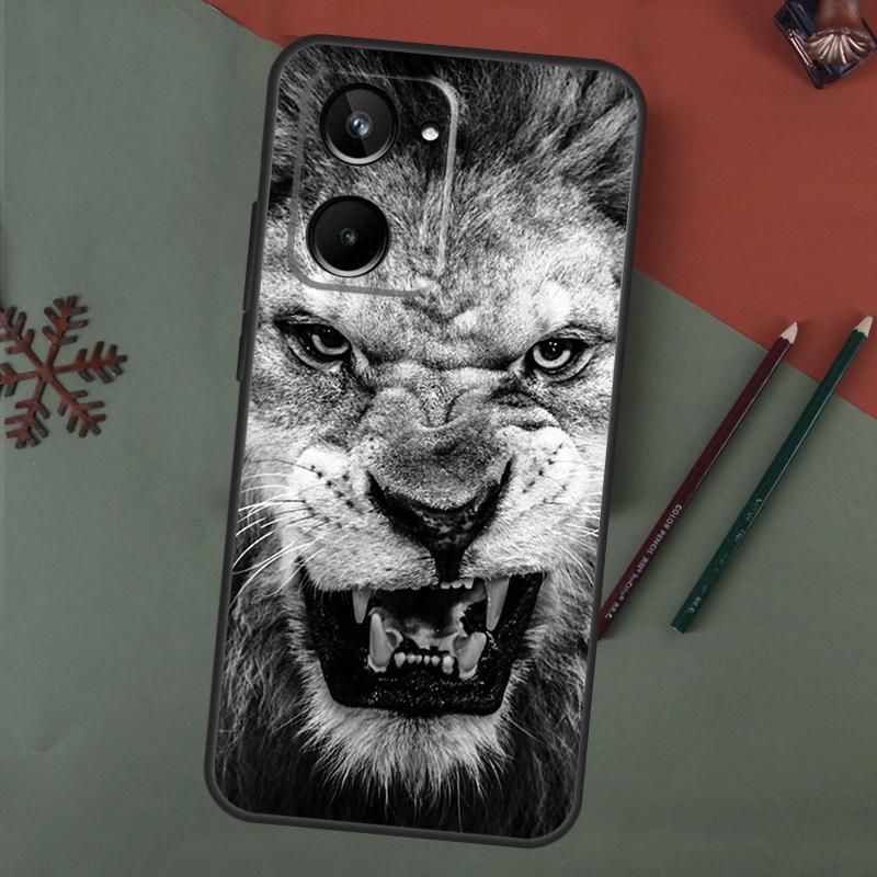 Roaring Lion Case For Realme C61 C53 C55 C33 C63 C51 C65 C67 C71 C75 11 12 13 14 15 Pro Plus GT6 GT7 Pro