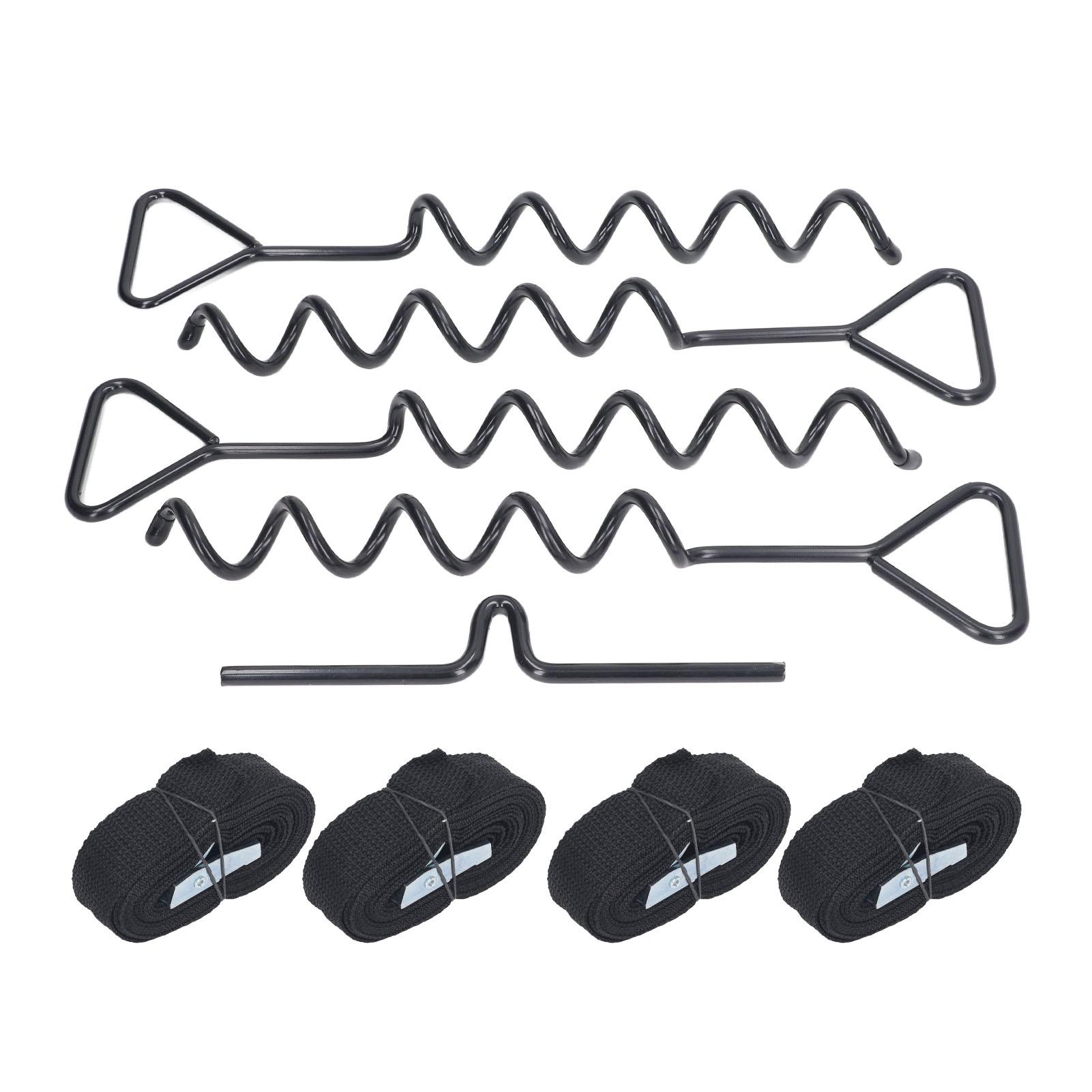 

Грунтовые анкеры Многофункциональные стальные колья Анкерный комплект для батута Сарай Качели Палатка Черный чёрный