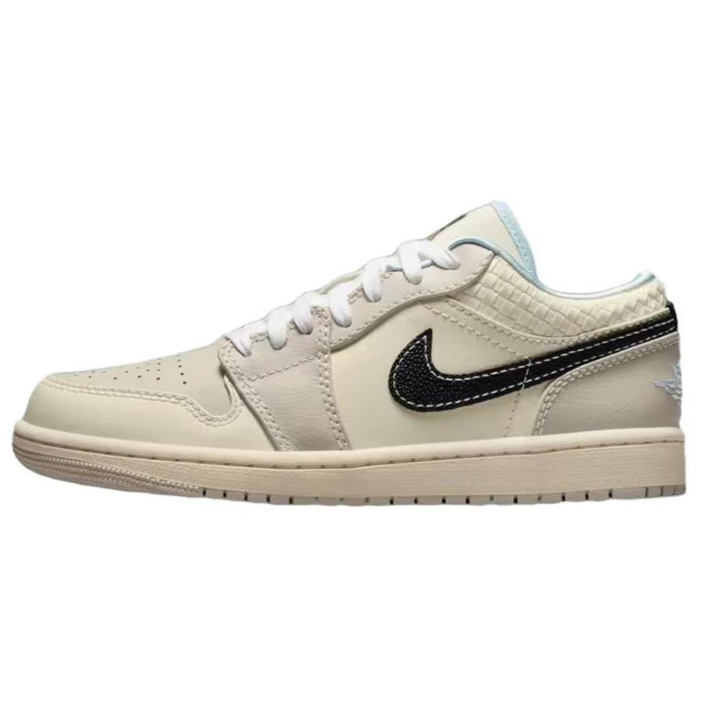 Jordan Air Jordan 1 Abrasion Resistant Abrasion Resistant Low top Vintage Basketball Shoes Women's Beige Brown HQ3440-101(TeamThree-)