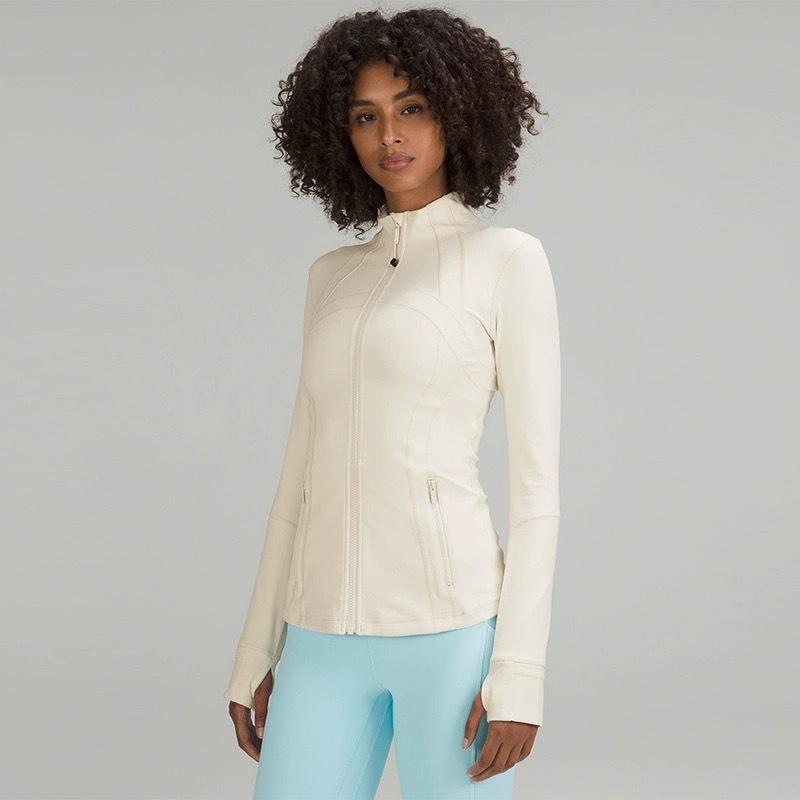 Γυναικείο Μπουφάν Γιόγκα Lulu Nude Feel - Στενή Γραμμή, Όρθιος Γιακάς, Μακρύ Μανίκι, Αθλητική Μπλούζα με Φερμουάρ για Τρέξιμο & Φίτνες.